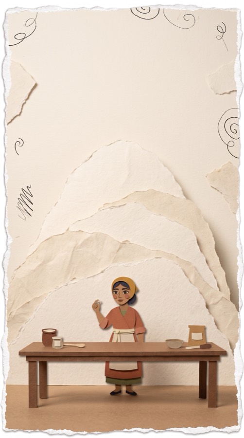 The Good Yeast, paper collage scene