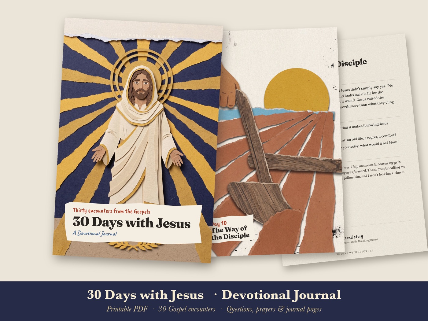 30 Days with Jesus devotional journal, cover and inside pages