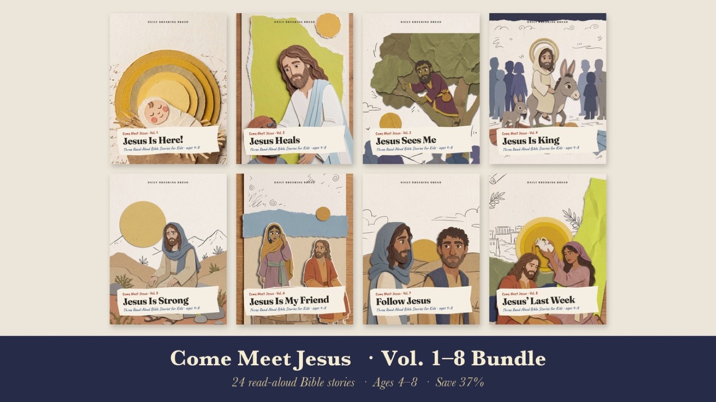 Come Meet Jesus storybook covers, volumes 1 to 8
