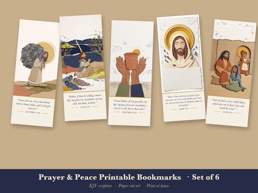 Prayer & Peace Printable Bookmarks (6)