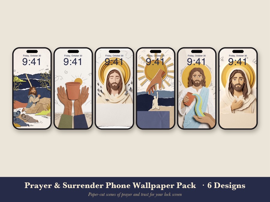 Prayer & Surrender Phone Wallpaper Pack (6)